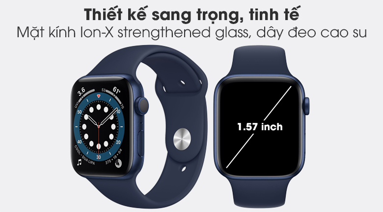Apple Watch S6 40mm viền nhôm dây cao su xanh